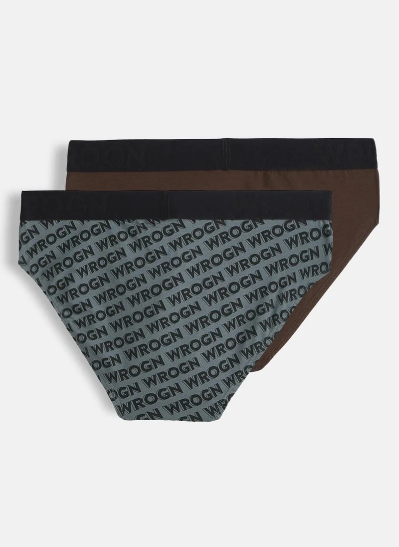 روجن Pure Comfort Solid & Print Pack of 2 Briefs